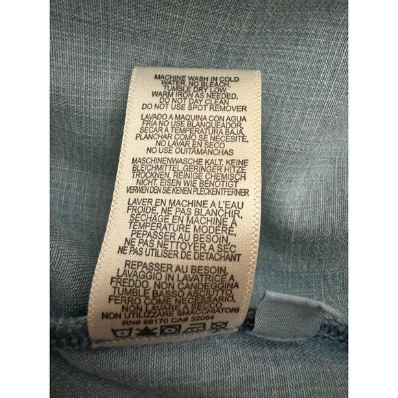 Cloth & Stone Chambray Blue Ruffle Neck Tiered Mini Dress Womens Size S - Picture 9 of 9